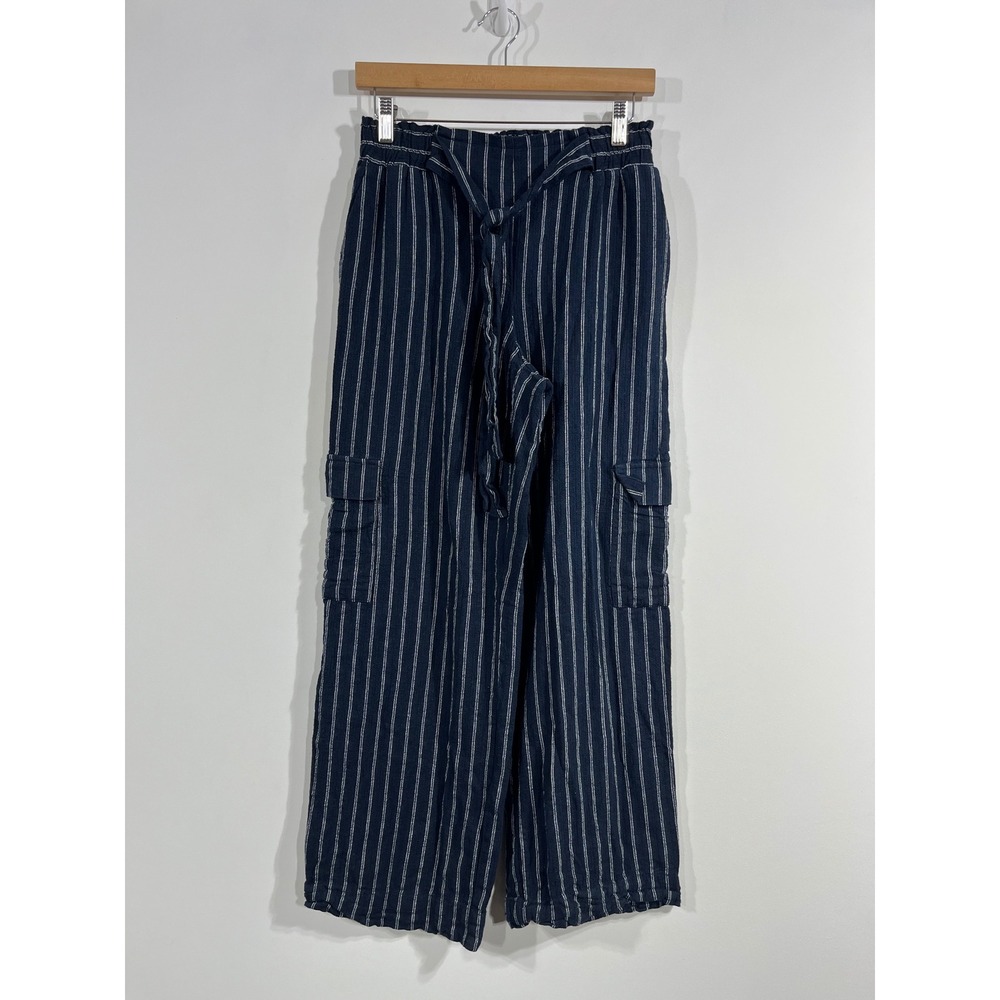 Maurices Nautical Fisherman Striped Wide Leg Pants Boho Tie Waist Women Small